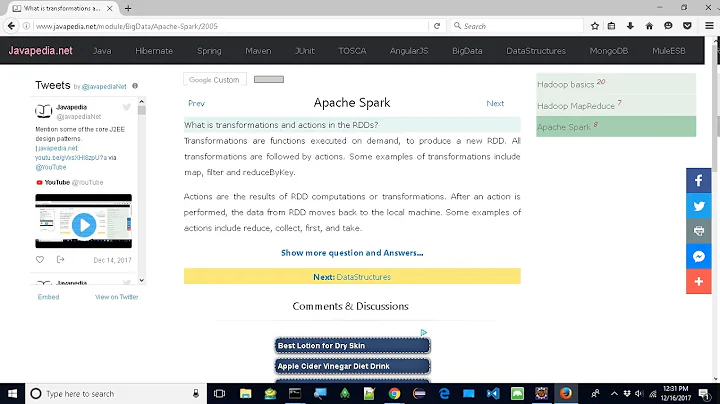 What is transformations and actions in the RDDs? | javapedia.net