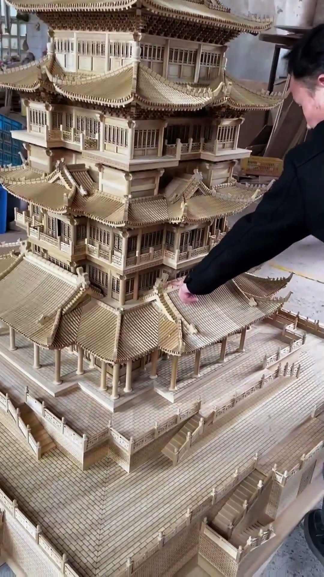 Large stacked building model- Good tools and machinery make work easy