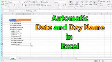 How to put automatic date and day in excel