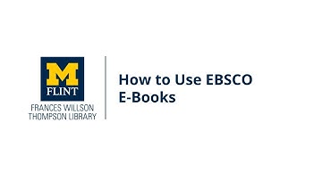 How to Use EBSCO E-Books