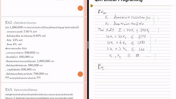 QA1 กำหนดการเชิงเส้น Part 1