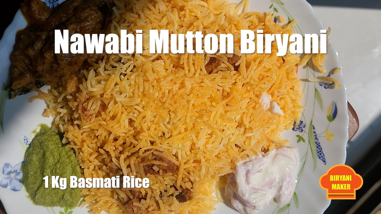 Nawabi Mutton Biryani Making at Home |1Kg Basmati Rice Nawabi Southern Style Biryani| Biryani Maker