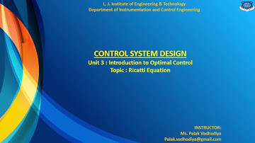 CH03 Session 15 CSD Ricatti Equation