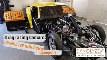 Drag racing Camaro dynopulls on Dynolyze hub dyno