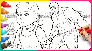 HULK join Sacred Game  -  Satisfying Coloring Super Hero - New Coloring Pages - Coloring Video 2❤️ screenshot 4