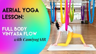 20 min Aerial Yoga Class - Full Body Vinyasa Flow | Beginner - Intermediate | CamiyogAIR