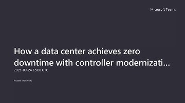 Webinar: How a Data Center Achieves Zero Downtime with Controller Modernization