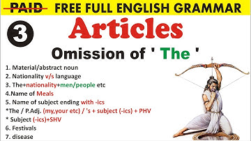 Complete Article in English Grammar | Use of A, An, The | Part 3 @UphaarClasses