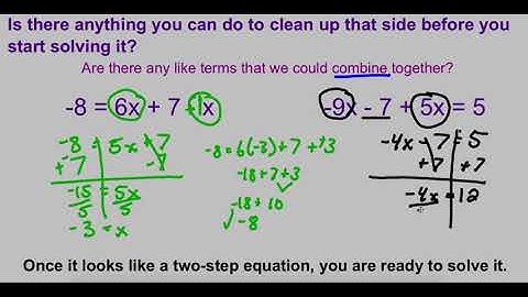 Solving Multi Step Equations Part 1