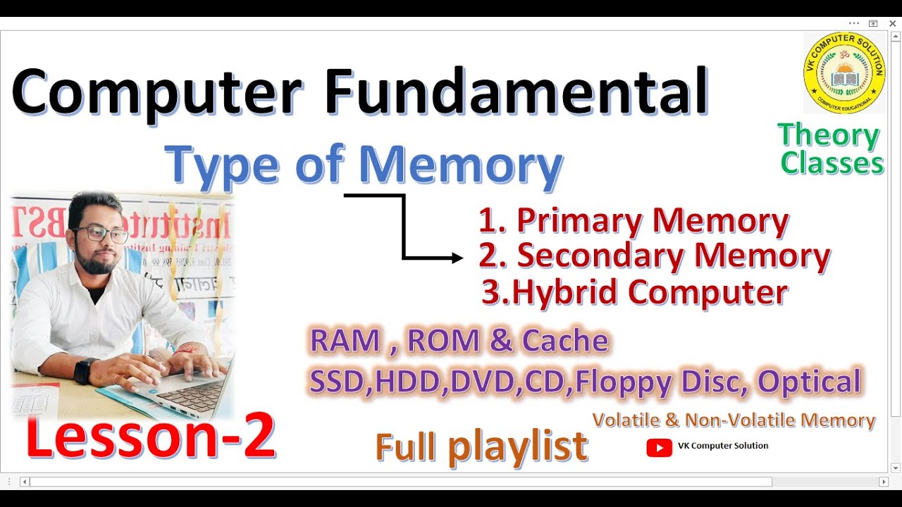 Computer Fundamental Class 2: Types of Memory | VK Sir Computer ...