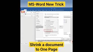 MS-Word Trick: How to Automatically Shrink a Word document by one page in one click | Shrink to Fit