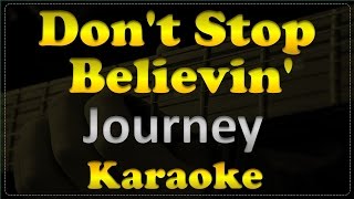 Video thumbnail of "Journey - Don't Stop Believin' - Acoustic Guitar Karaoke # 8"