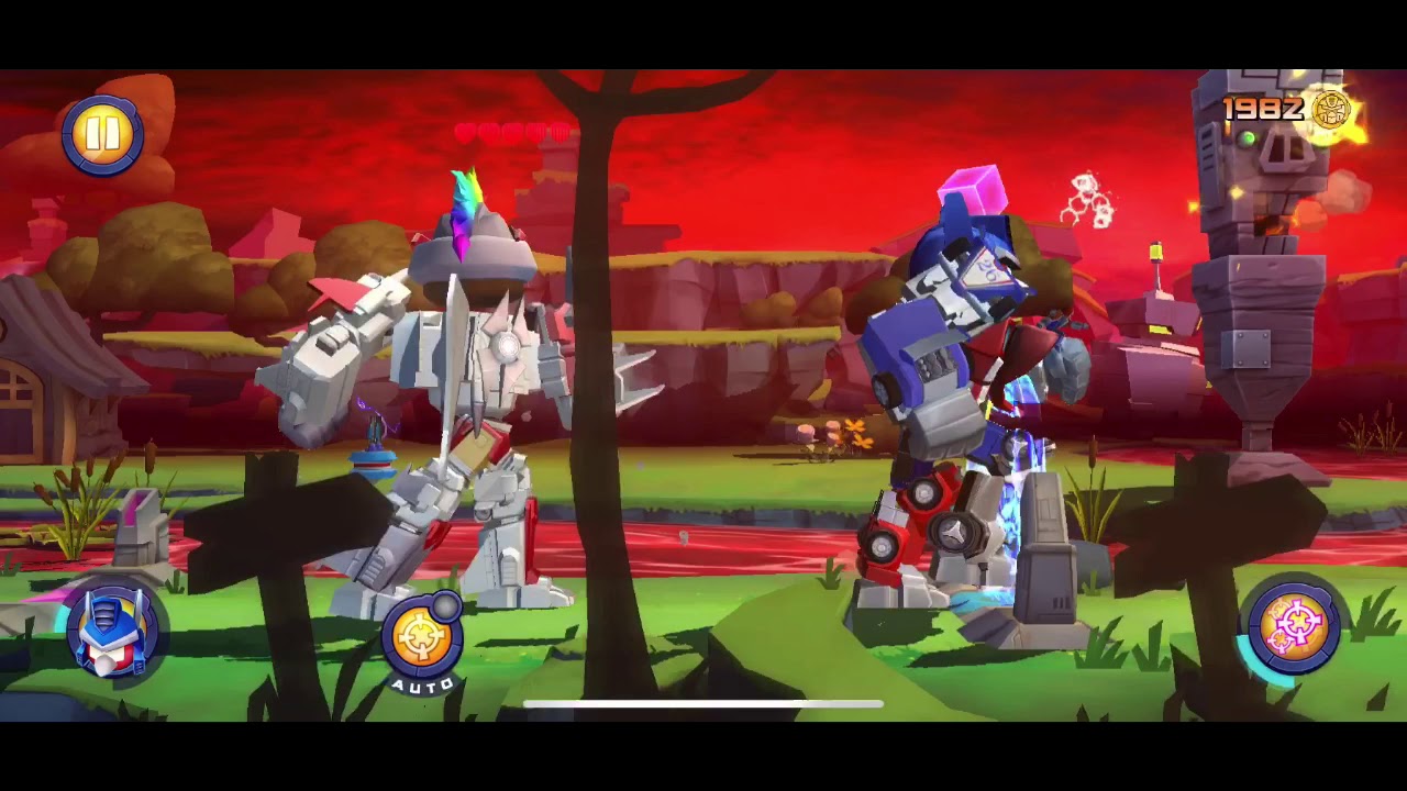 Angry Birds Transformers Superion and Optimus Maximus gameplay