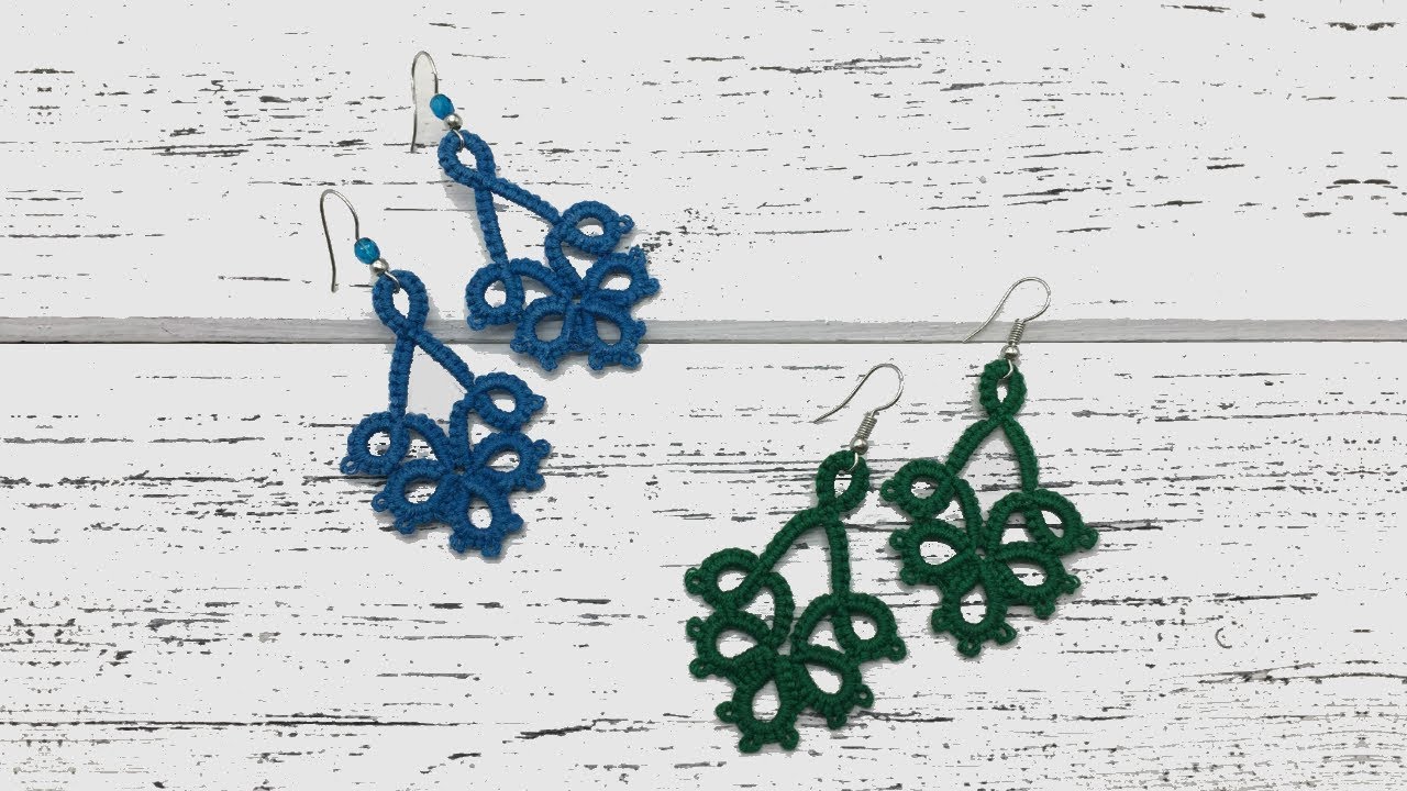 Penelope Earrings Needle Tatting Kit and Tutorial Step by  Etsy  Tatting  jewelry Tatting patterns Tatting bracelet