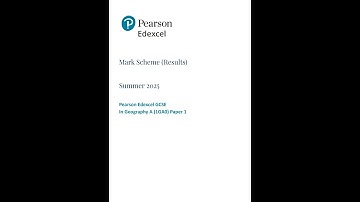 Pearson EDEXCEL GCSE Geography A Paper 1 2025 Mark Scheme