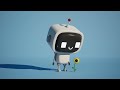 Cute Robot Picks Up Sunflower Animation