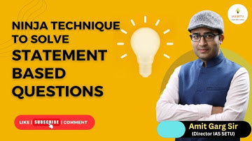 #iassetu @IASSETU   Ninja Technique To Solve || Statement Based Questions || By Amit Garg sir