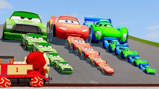 Big & Small The Monster Chicks Hicks vs Lightning McQueen vs The carlo Veloso vs Tain vs Cars_BeamNG