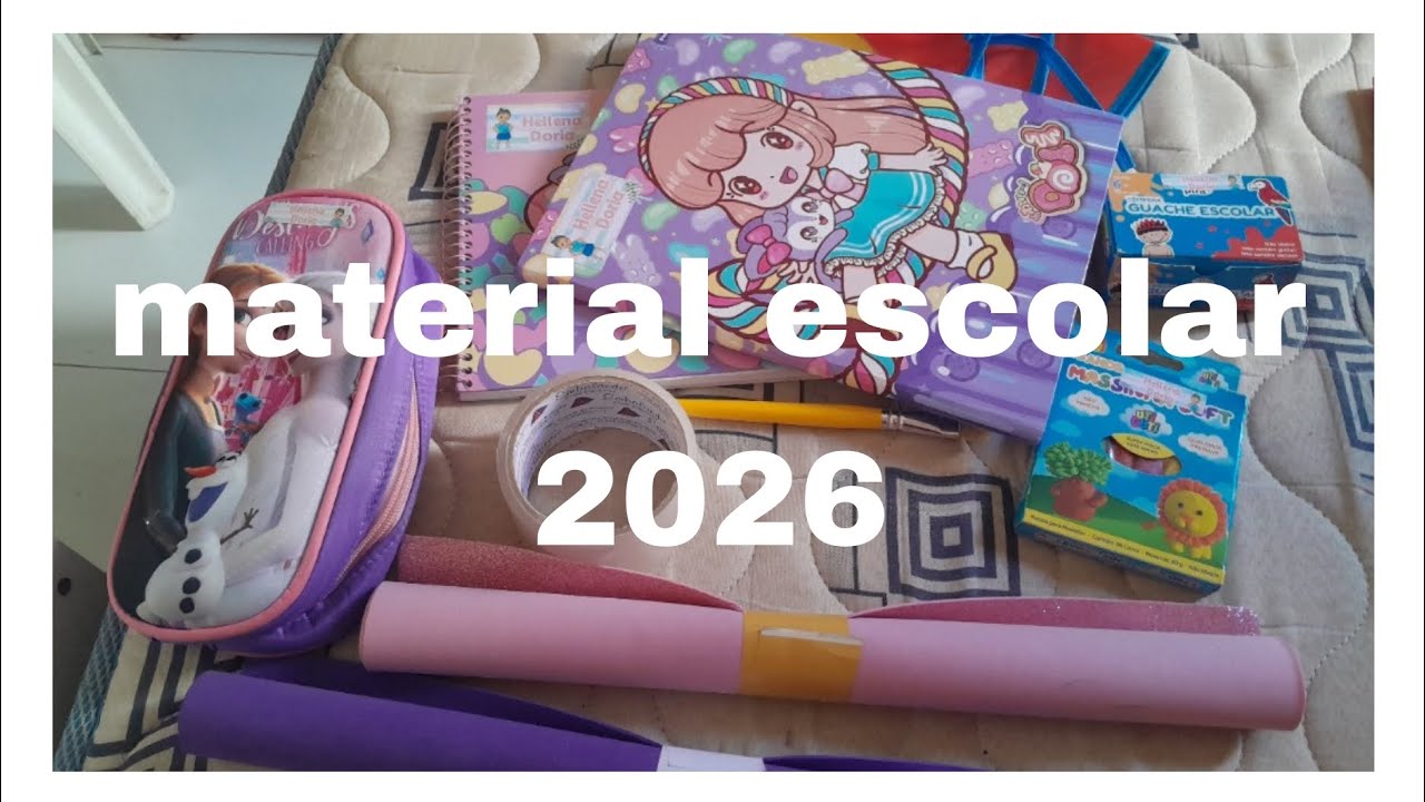 Material escolar 2026 da minha filha de 4 anos/ pré 1 