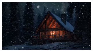 Fall Asleep Fast Snowy Forest Cabin Ambience Dark Screen Blizzard Sounds 10 Hours