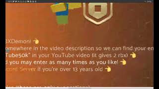 #rbxdemon Promo code  YouTube50k