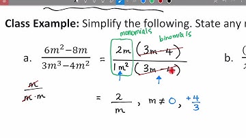 Math 30-2 - 4.2 Simplifying Rational Expressions