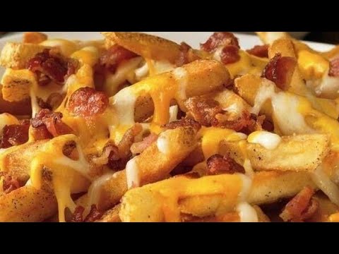 Video: Cómo Hacer Papas Fritas Con Tocino Y Queso