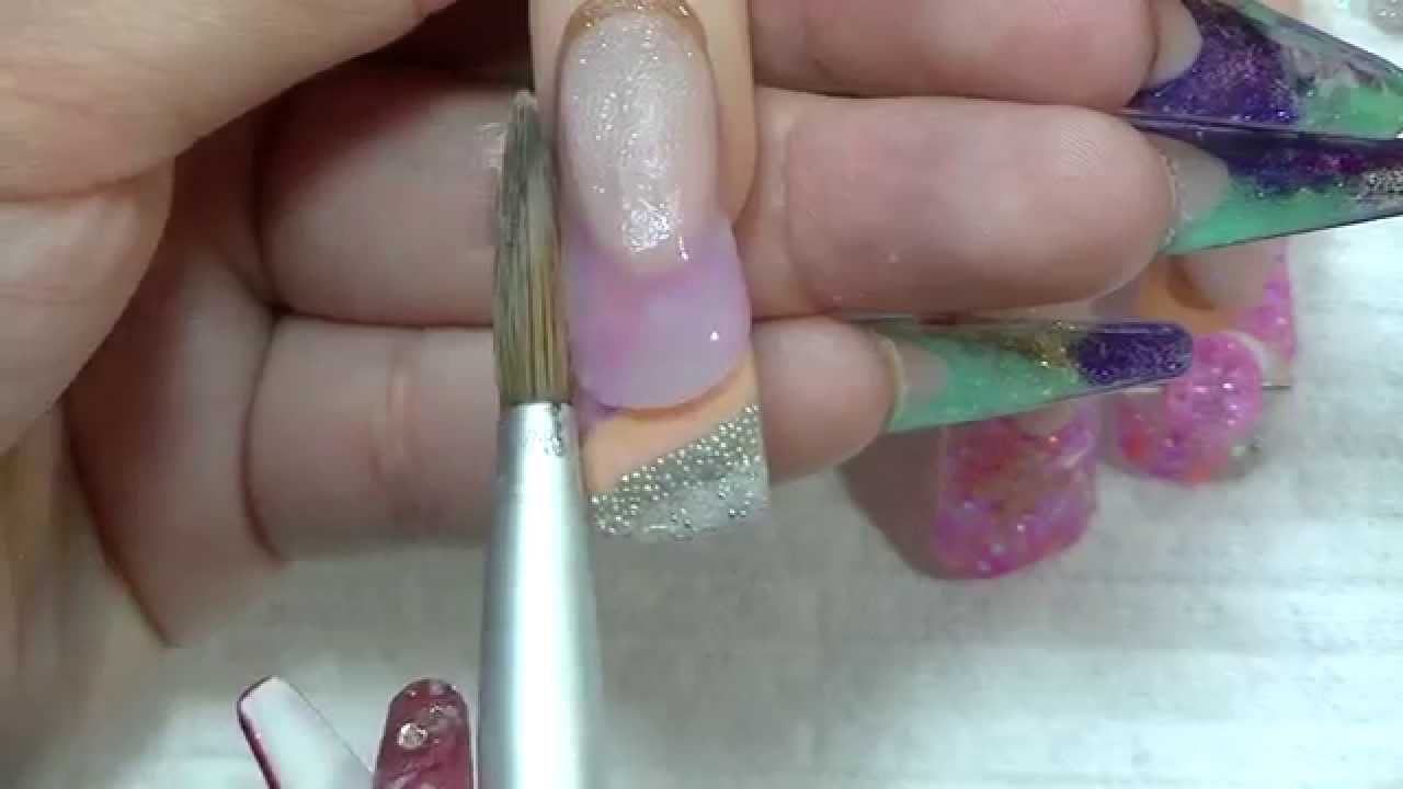 Uñas Estilo Sinaloa con piedras y Bolita giratoria - thptnganamst.edu.vn