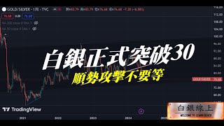 白銀正式突破30~順勢攻擊不要等---白銀線上貴金屬投資