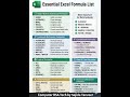 Essential Excel Formulas List 20206#computerbsa