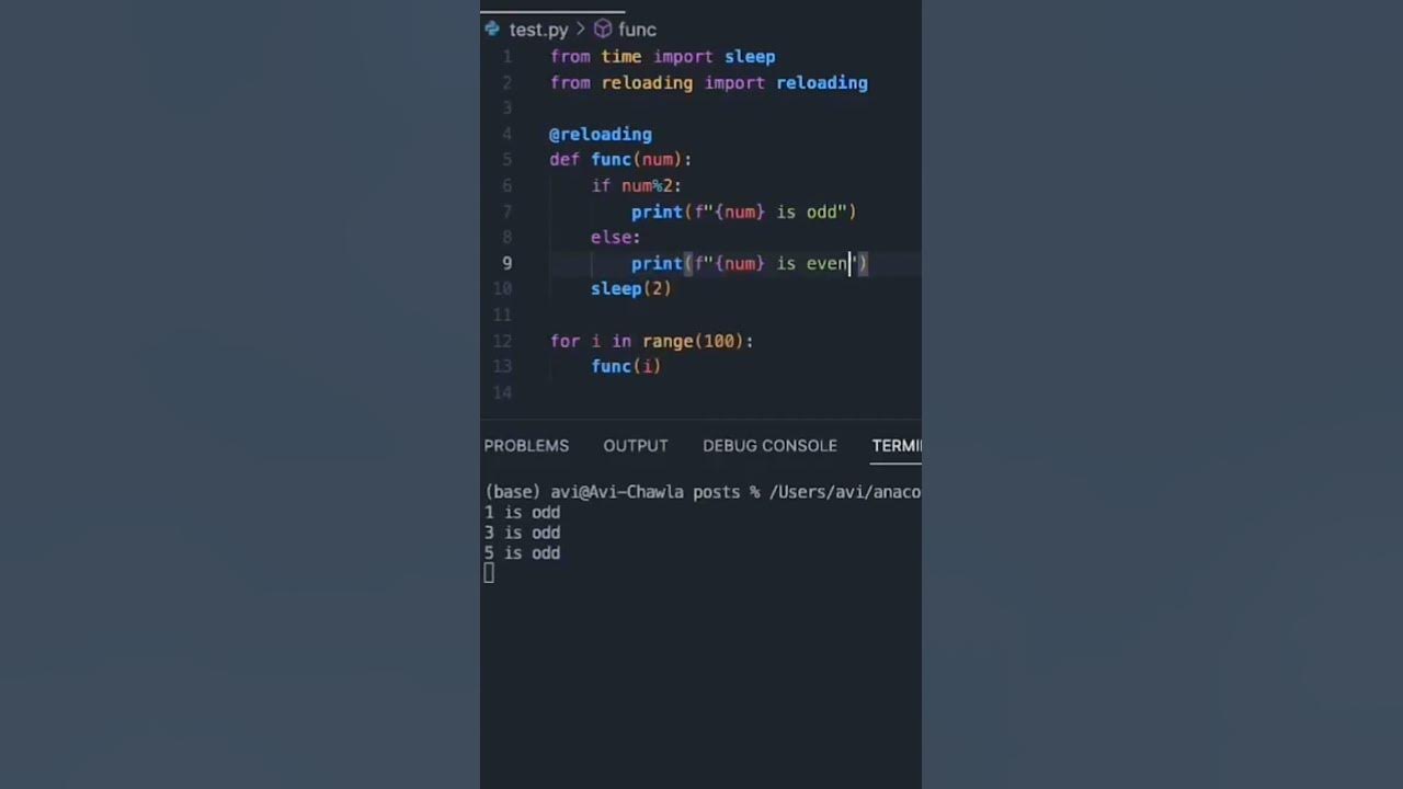 Reload module in python youtube