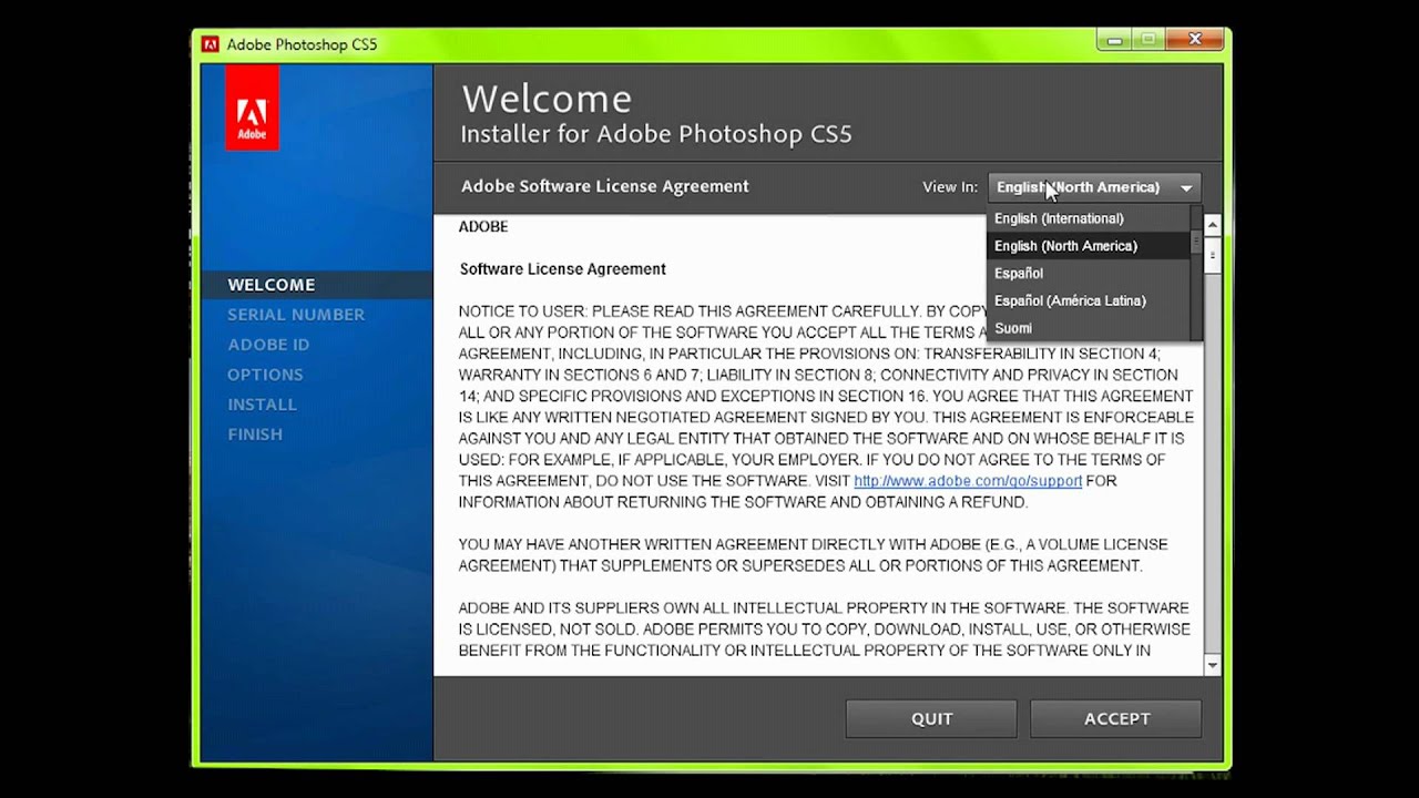 comment installer photoshop cs5