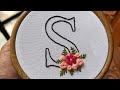 Floral Alphabet S embroidery Live by Sangeeta Sahni | Cotton Flare Embroidery