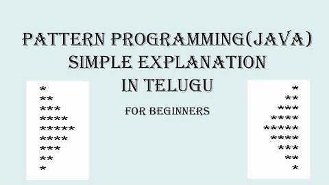 JAVA PROGRAMMING - Half Rhombus Pattern in Java - Explained in Telugu