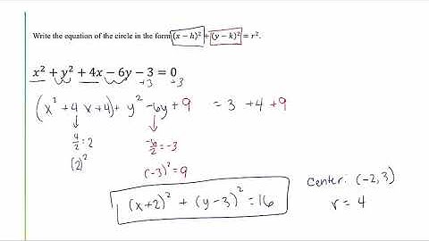 Writing Equations of Circles in Standard Form by Completing the Square