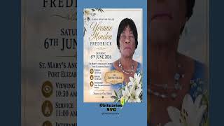 Yvonne Frederick | Funeral Announcement #ObituariesSVG #Obituaries #SVG
