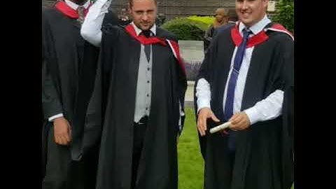 Funny graduation throwing of hats