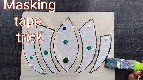 HOW TO CUT MASKING TAPE ON CANVAS/EASY ACRYLIC PAINTING USING MASKING TAPE /WATERLILLIES PAINTING