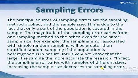 Sampling and Non-Sampling Errors