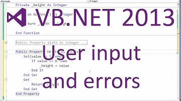 VB.NET 2013 - User input and error handling