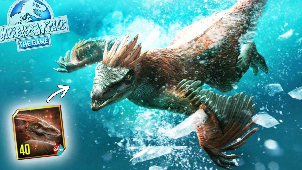 NUEVO PYRORAPTOR NIVEL MÁXIMO 40! NUEVO DINOSAURIO nadador marino Jurassic World El Juego