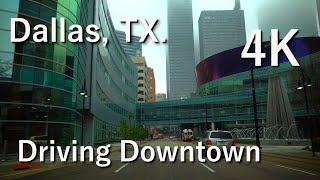 Dallas, Texas  4K HDR  join this relaxing ride as we drive downtown one foggy morning [ASMR]