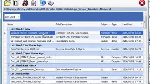Crystal Reports Language Translation (DataLink Viewer or CUT Light)