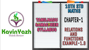 TN Samacheer || 10th Std Maths || Chapter-1 || Relations and Functions || Example - 1.3