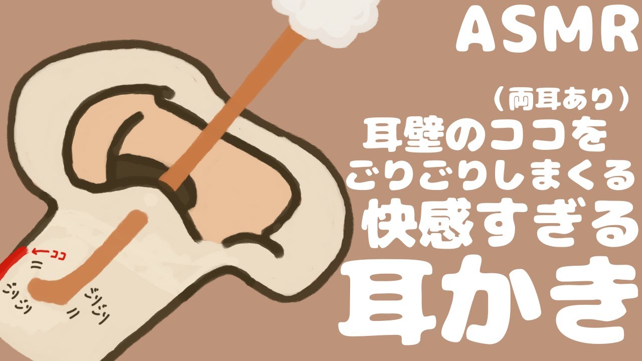 【ASMR】耳壁のココをごりごりしまくる快感すぎる耳かき両耳あり Ear Cleaning 【No Talking】