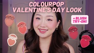 *NEW* COLOURPOP HEART BLUSH SWATCHES & TRY ON | VALENTINE’S THEMED LOOK 💖🥰| Stacy Chen