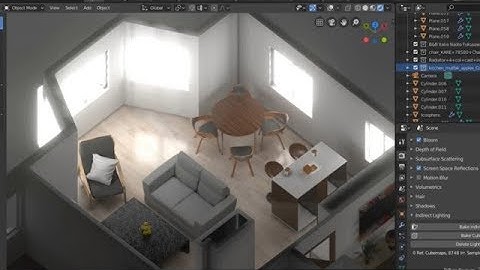 #35 Blender interior modeling timelapse - part 07 - 4x timelapse