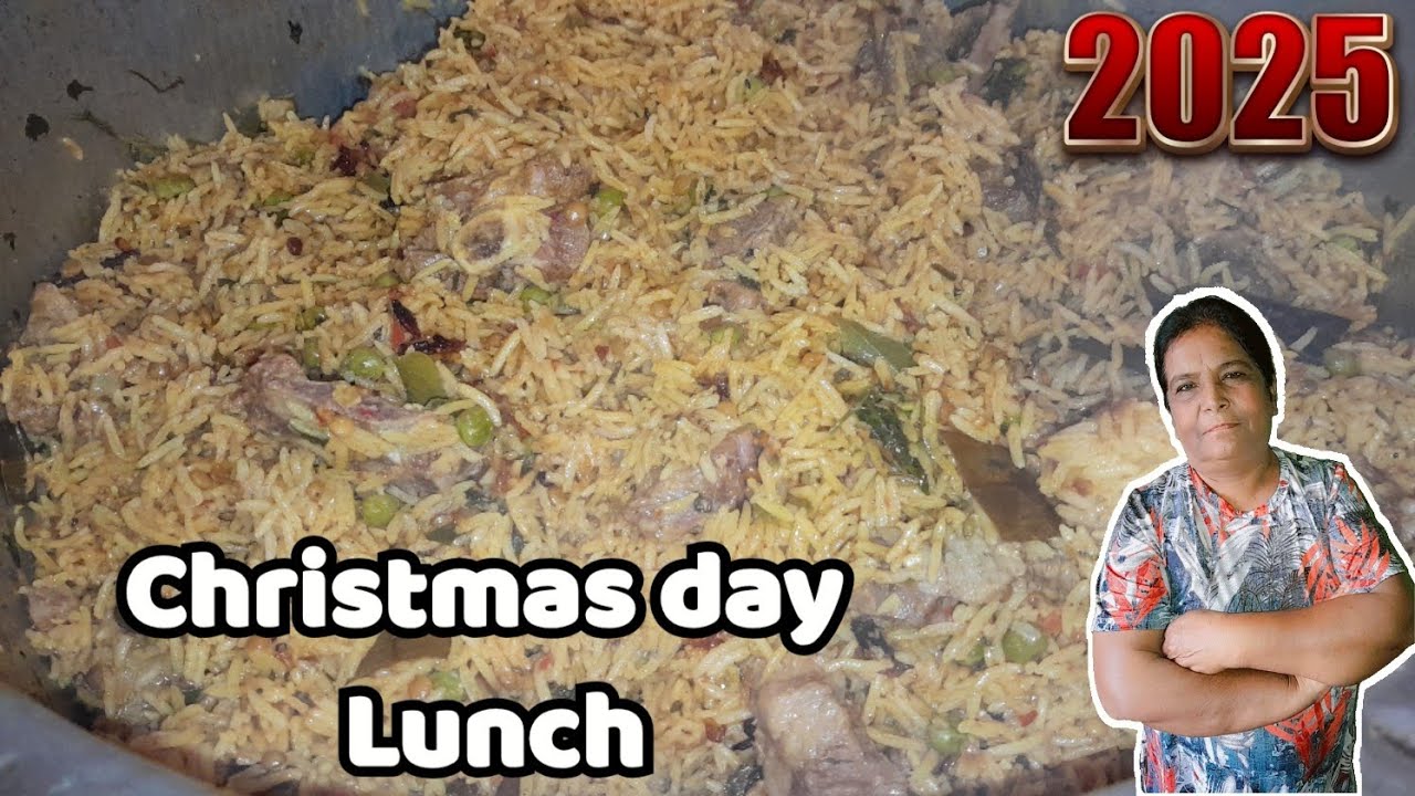 Вкуснейший бирьяни из баранины на обед в Рождество.