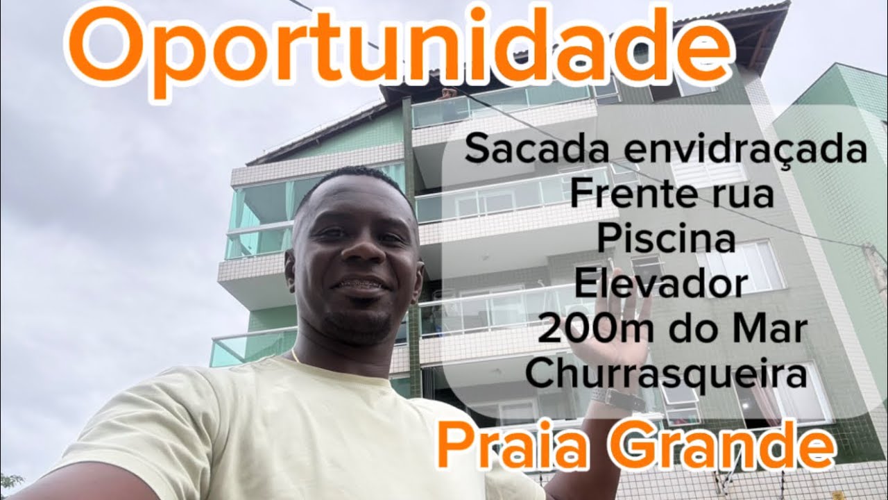 Praia Grande | Oportunidade | Apartamento Com Sacada | R$270 MiL | Elevador | Piscina| 200m do Mar