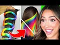 Rainbow hair transformation amazing
